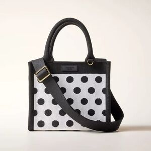Kate Spade Polka Dot Knit Crossbody Bag Purse Black Dots White Target Heart Rose